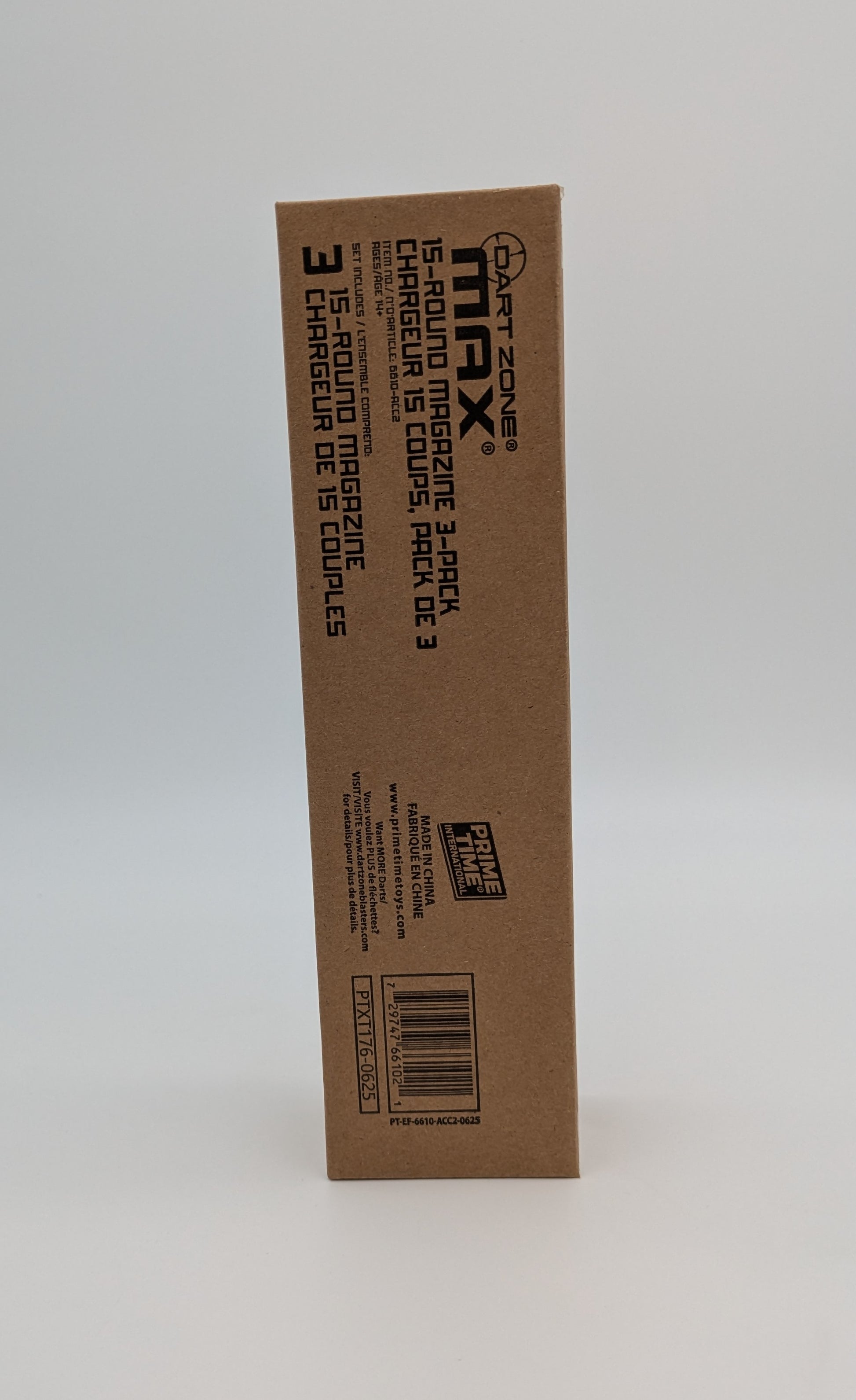 Brown cardboard box with 'Dartzone MAX' branding on a white background